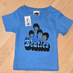 Vintage Y2k 2006 The Beatles Cartoon Baby Blue T Shirt Nwt 12 Months